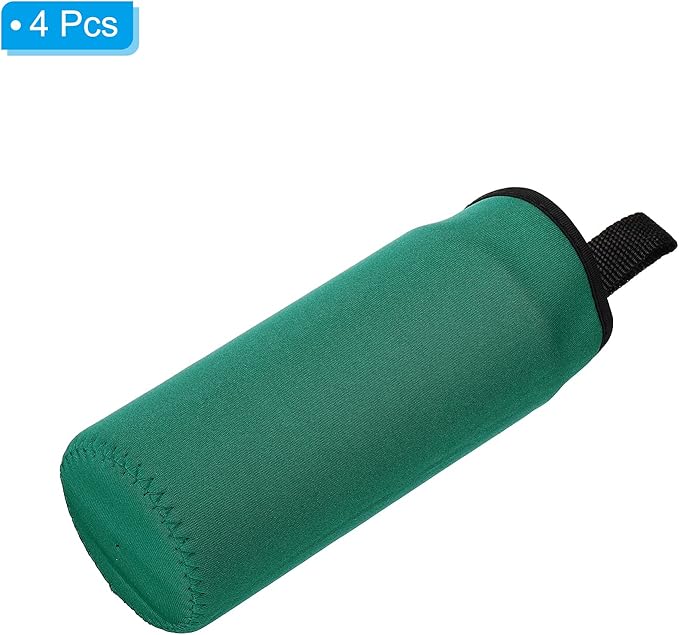 PATIKIL 65mmx180mm Water Bottle Sleeve, 4 Pack Neoprene Insulated Bottle Bag Holder Carrier Pouch with Finger Strap, Dark Green
