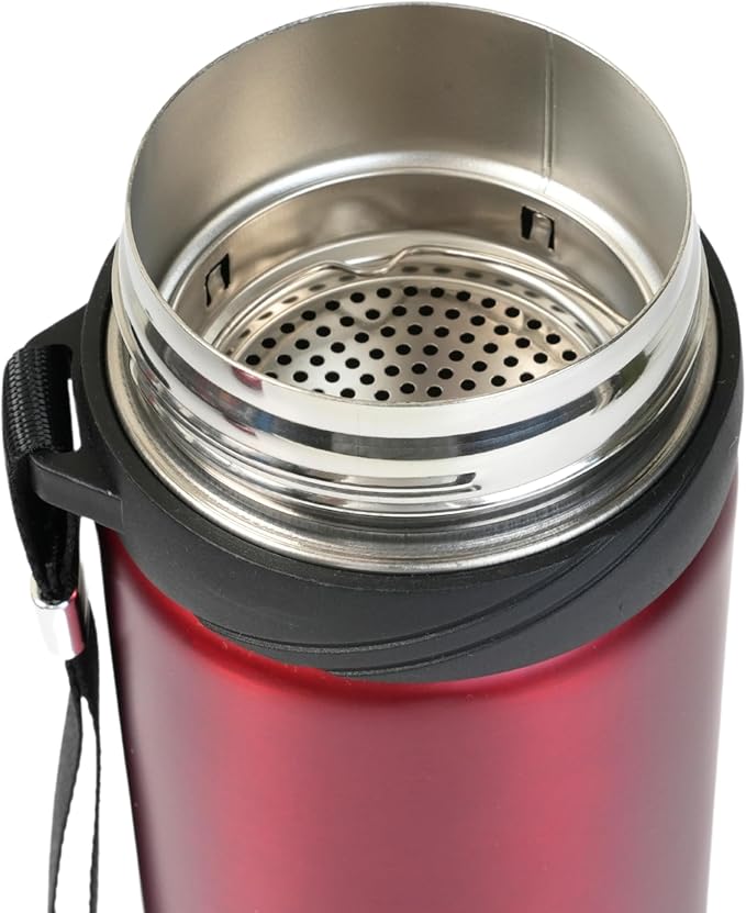 Stainless Steel Thermal Bottle, 600 mL, Digital Temperature Display, 4 Colors (Red)