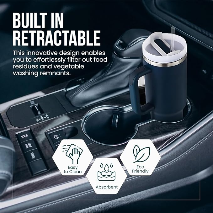 Generic Cup Inspired 40oz Insulated Water Tumbler with Handle & Straw - Vacuum Sealed Travel Mug for Hot & Cold Drinks, Ideal for Home & Office