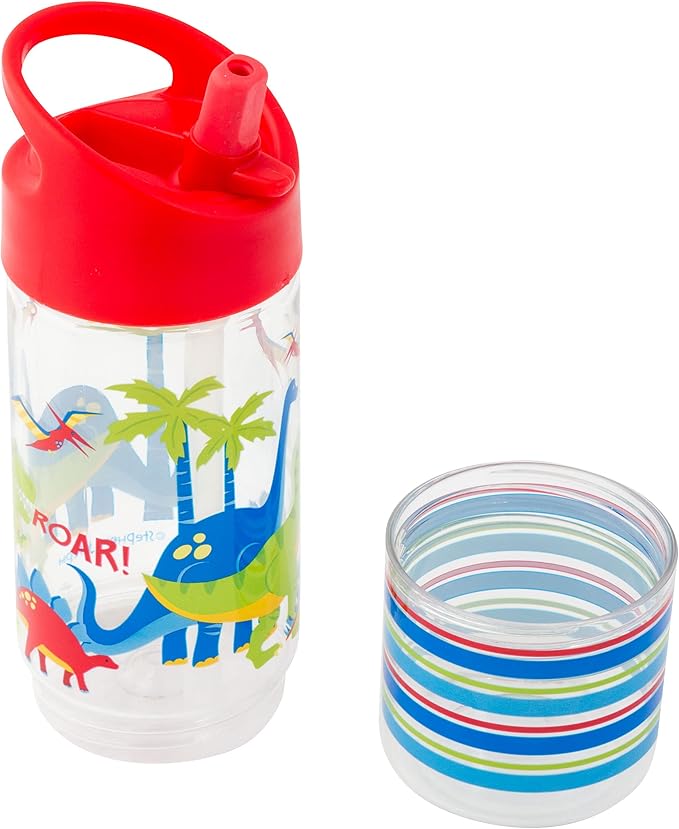 Stephen Joseph, Kids Sip and Snack Water Bottle, 12 oz Tritan BPA Free, Drink and Snack Water Bottle for Girls & Boys, Back to School Water Bottle, Dino