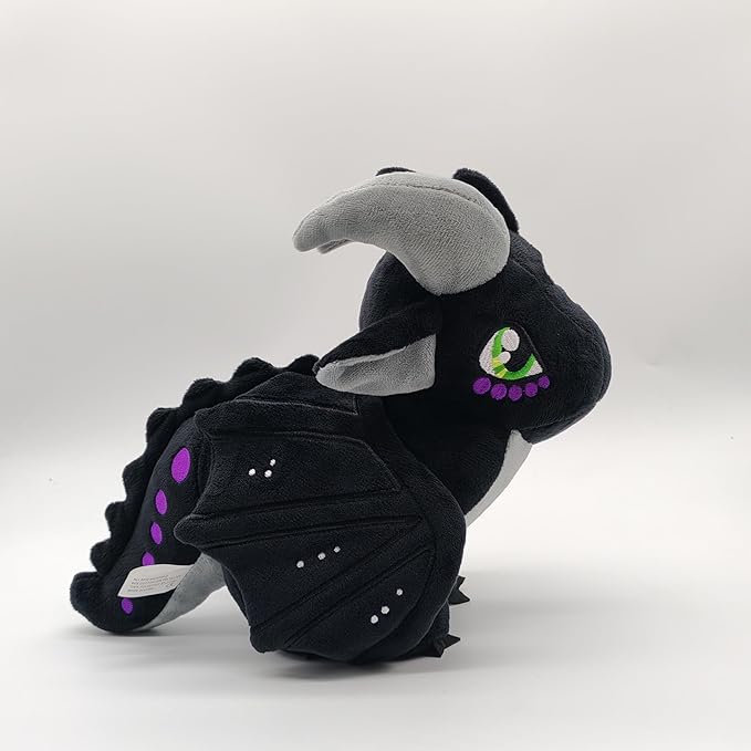 Wings of Fire Dragon Plush Toy Rainwing Dragon Stuffed Animals Pterosaur Plush Flying Dragon Pillow Plushies Gifts for Fans Kids Boys Girls (Nightwing)