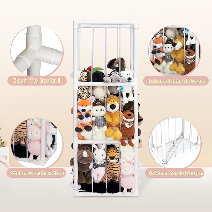 Original Stuffed Animal Zoo, Large Stuffed Animals Storage, Toy Storage Organizer for Plush Toy Holder, Perfect Stuffed Animals Ideas for Toddler Boys Girls, Nursery Play Room