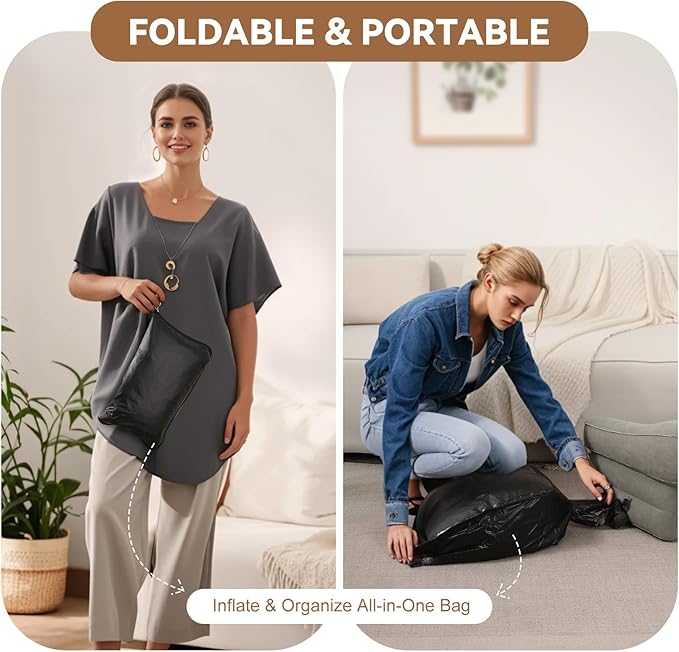 Luxspire Reading Pillow for Gaming, Extra Large Reading Pillows for Sitting in Bed Adult, Inflatable Portable Gaming Pillow, Lap Desk Pillow for Playing Steam Deck Switch, Gray