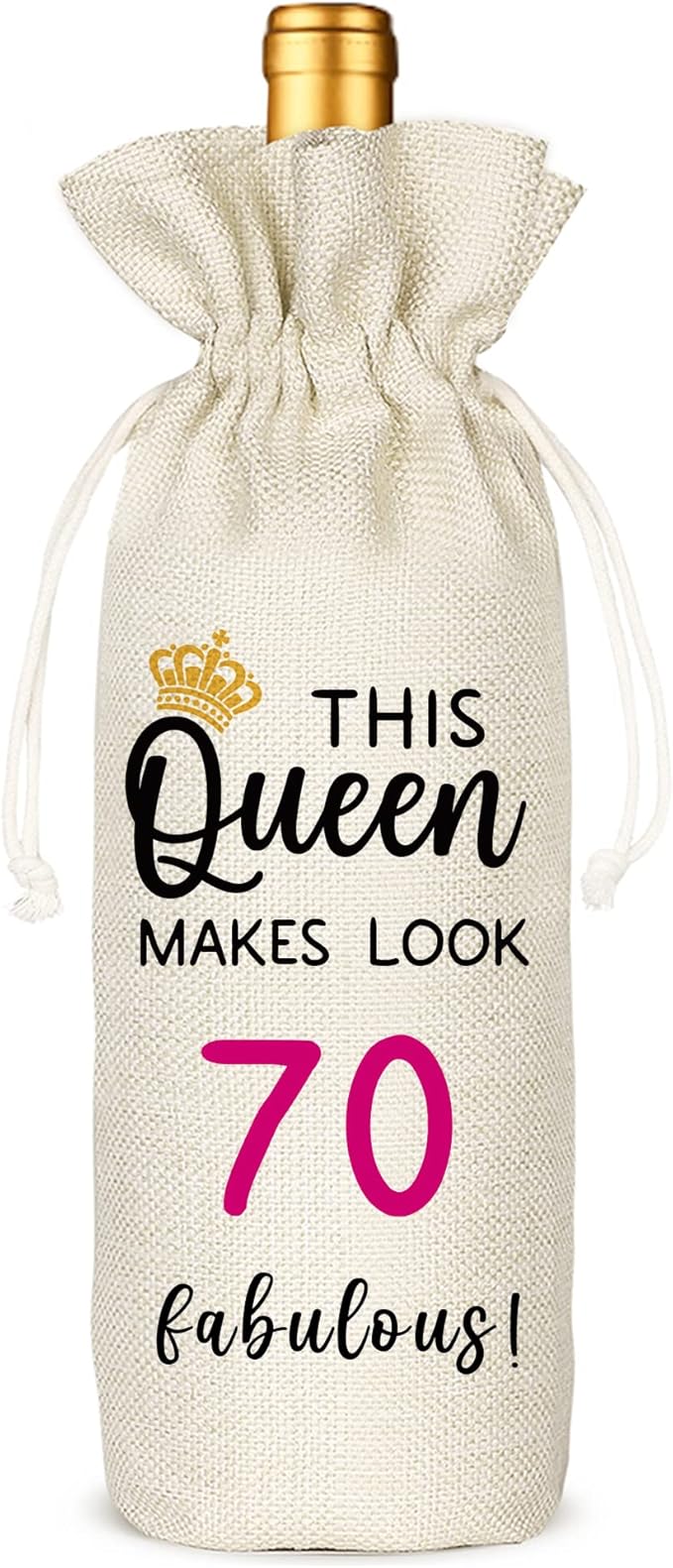 Socive 70th Birthday Gifts for Women,1954 70 Birthday Party Decoration,Wine Bag Gift for Happy Anniversary for Husband Wife,Wine Bag Gifts for Friends Sisters Dad Mom Grandparents(70th Birthday)