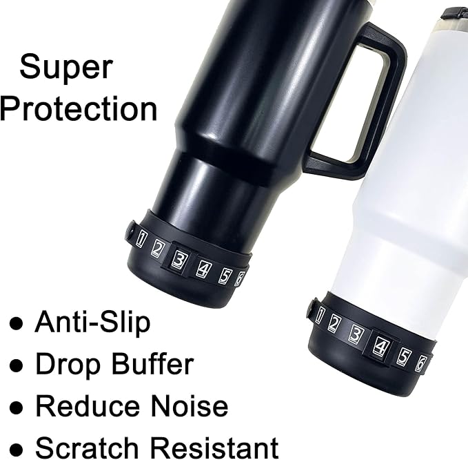 UNIQUE HM&LN Water Bottle Tracker, Daily Water Intake Tracker Reminder, Movable Counting Frame, Protective Silicone Boot for Water Bottle 20-40oz, Bottom Sleeve Cover 2pcs