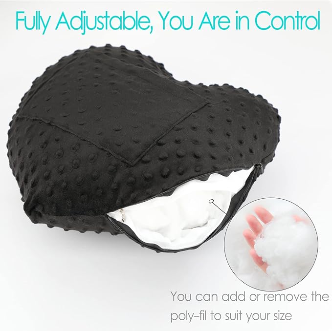 Heart Surgery Pillow for Open Heart Surgery After Bypass Coughing with Pocket Comfort Cushion Recovery Gifts Women Men Patients Minky Dot Black
