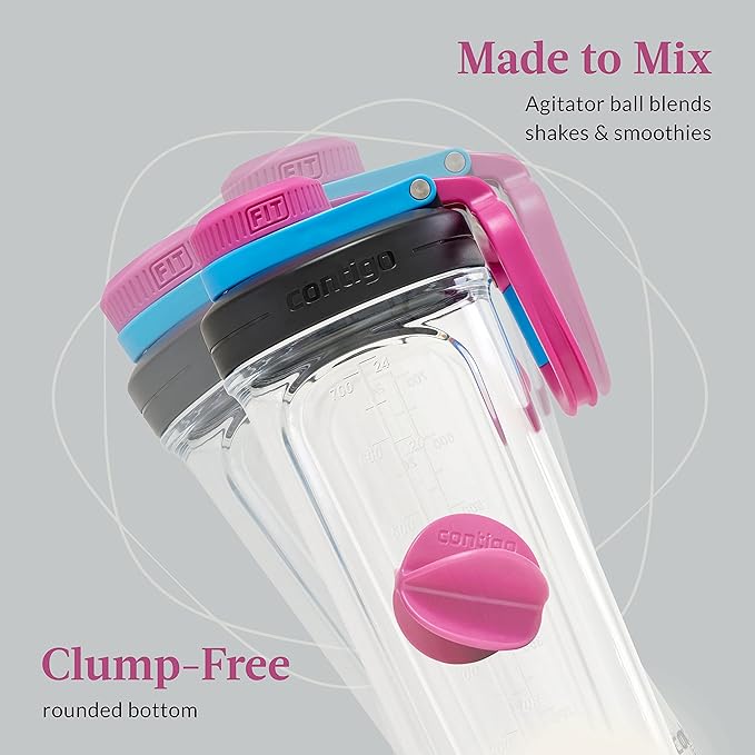 Contigo Shake & Go Fit 2.0 Tritan Water Bottle 28oz., Blue Poppy