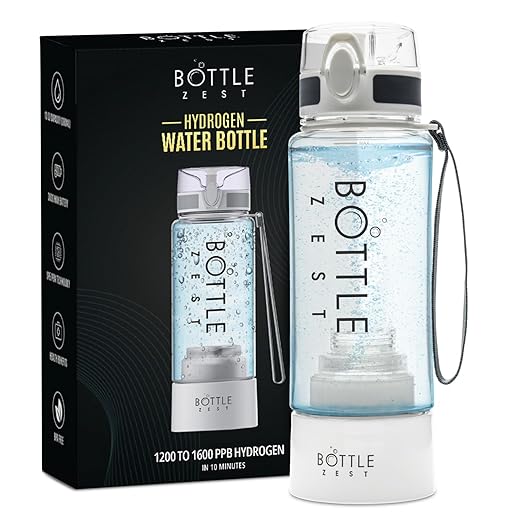 Hydrogen Water Bottle Generator Flip-Top, 380ML, 3000 PPB, SPE PEM Tech, 2-in-1 Tumbler w/Lid, BPA Free, Odorless & Chlorine-Free