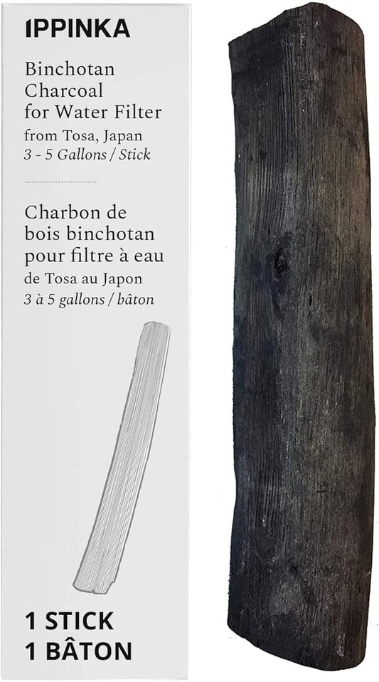 Tosa Binchotan Charcoal Water Purifying Stick for Great-Tasting Water, 1 Stick - Filters 3-5 Gallons of Water