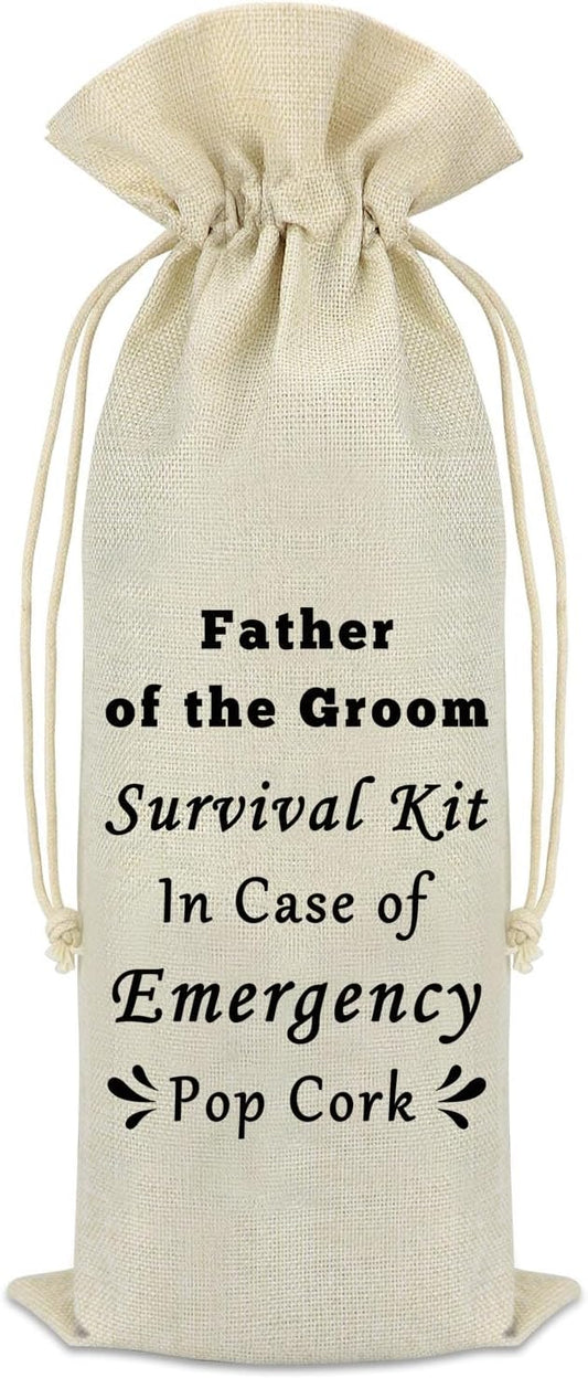 Father of the Groom Gift Wine Bag Wedding Gifts for Dad from Son Father of the Groom Gifts from Bride Engagement Party Bridal Shower Gifts Wine Bottle Cover Bag Party Decorative Wine Bags