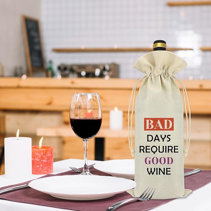 Best Friends Friendship Gifts for Women Men Wine Bag Divorce Breakup Gifts Colleague Leaving Gift Drinker Gift Wine Gift for Wine Lover Wine Bottle Covers Reusable Wine Gift Bags with Drawstrings