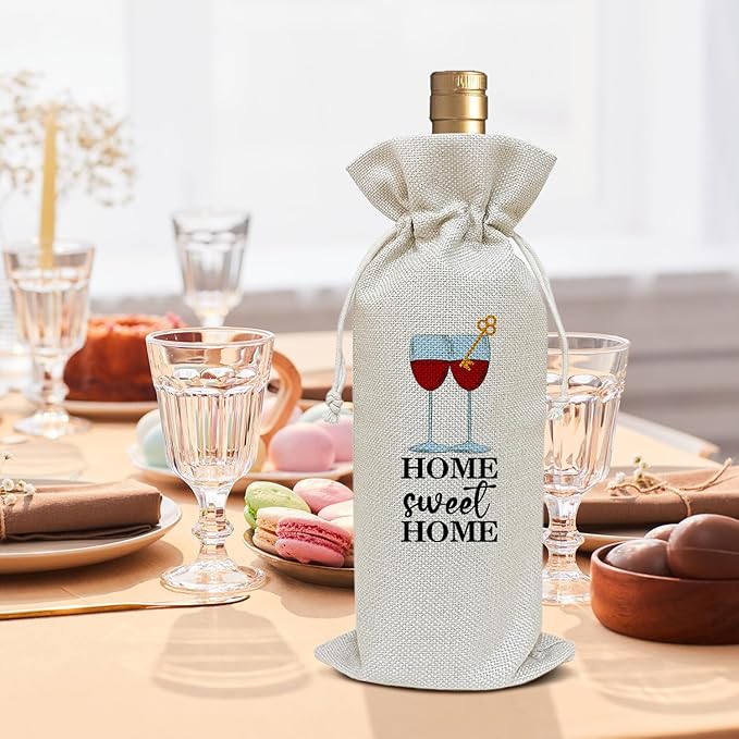 Housewarming Gifts New Home, Home Sweet Home Housewarming Gifts for Friends Neighbor Couple First Home Gift Ideas New Apartment Thanksgiving Christmas Party Favor Wine Bag Decoration Supplies /45