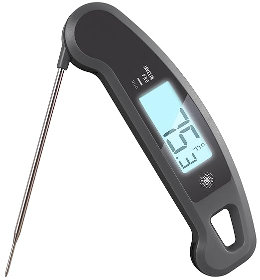 PX1D Javelin PRO Duo Ultra Fast Professional Digital Instant Read Meat Thermometer for Grill and Cooking, 4.5" Probe, Auto-Rotating Backlit Display, Splash Resistant – Sesame