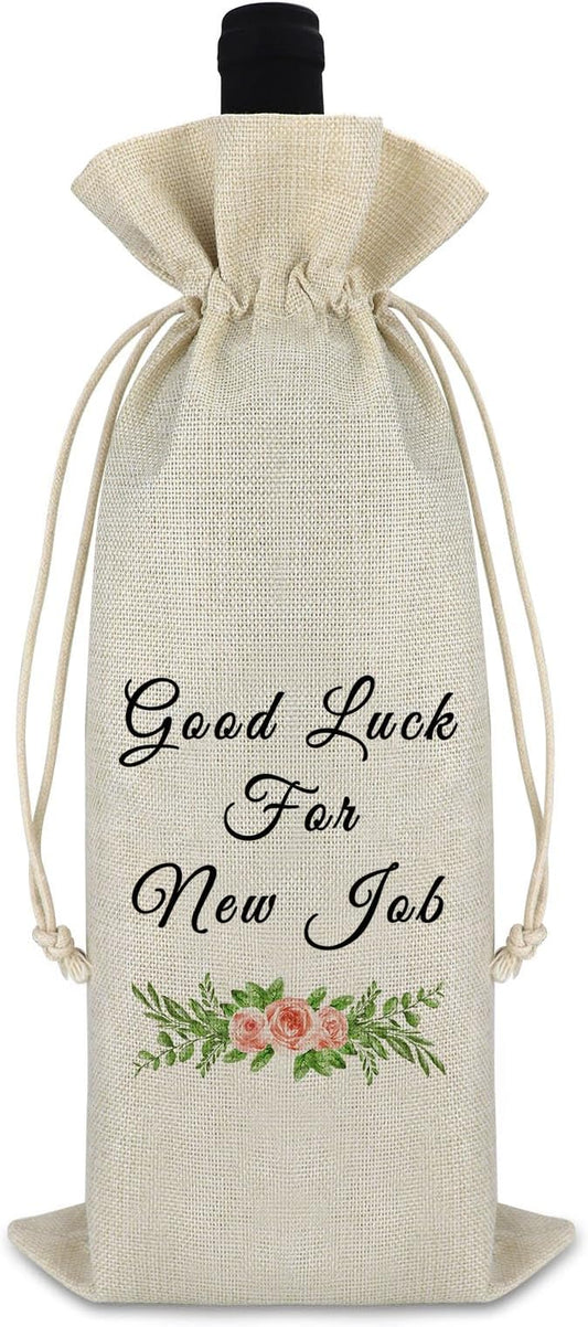 New Job Gift Good Luck Gift for Coworker Wine Bag Farewell Goodbye Leaving Gift for Colleague Friends Boss Congrats New Beginnings Gift Promoted Gift Christmas Gift for Women Men Wine Bottle Bag