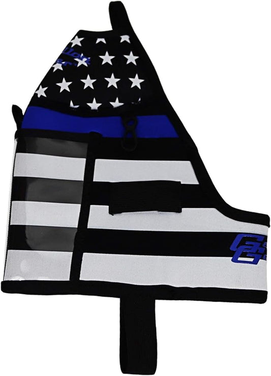 Gallon Gear Half Gallon Fitness Hydration Cover - Neoprene Insulated Cooling and Portable Gym Water Bottle Carrier - Case with Storage Pockets (Thin Blue Line)