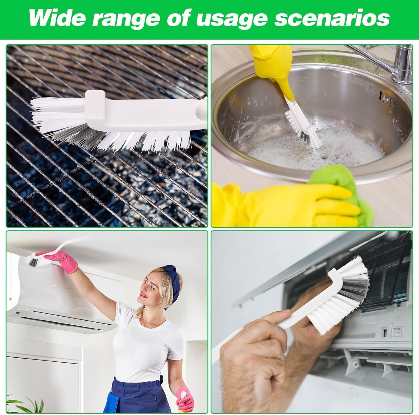 Yinkin 12 Pcs Kitchen Scrub Brush Bulk Sink Bathroom Edge Corner Cleaning Brush Right Angle Mini for Grout Household Dishwasher Tile Lines Window Track Deep Cleaning with Stiff Bristles