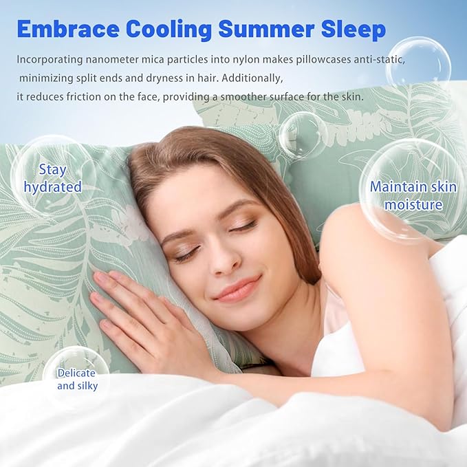 Cooling Pillow Cases for Hot Sleepers - Double Side Arc-Chill Q-Max>0.5 Cooling Fiber Cool Pillow Cases 2 Pack - Breathable Soft Cold Pillow Cases with Hidden Zipper (20" x 36")