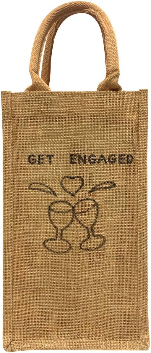 Jute Burlap Double Bottle Wine Gift Tote Bags with Soft Cotton Handles Reusable for Wedding, Parties,Birthdays
