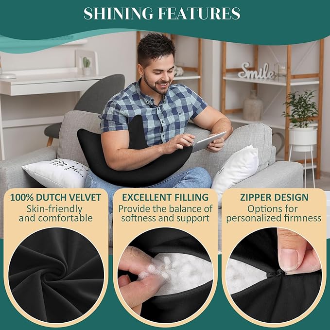 HARBOREST Shoulder Surgery Pillow - Shoulder Pillow for Shoulder Pain, Rotator Cuff Pillow for Sleeping or Sitting, Shoulder Relief Pillow (Black)