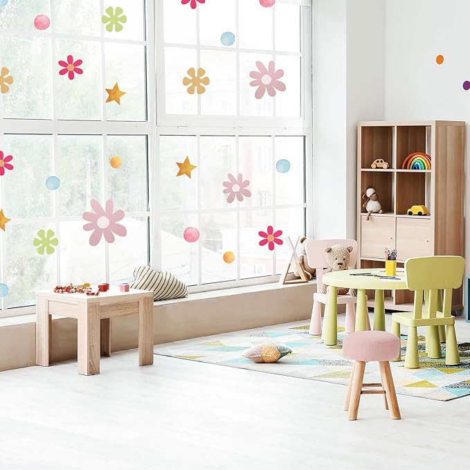 uxcell 19 Pcs (2 Sheet) Polka Dots Wall Sticker, PVC Peel and Stick Rainbow Wall Decal Sticker for Bedroom Classroom, Colorful