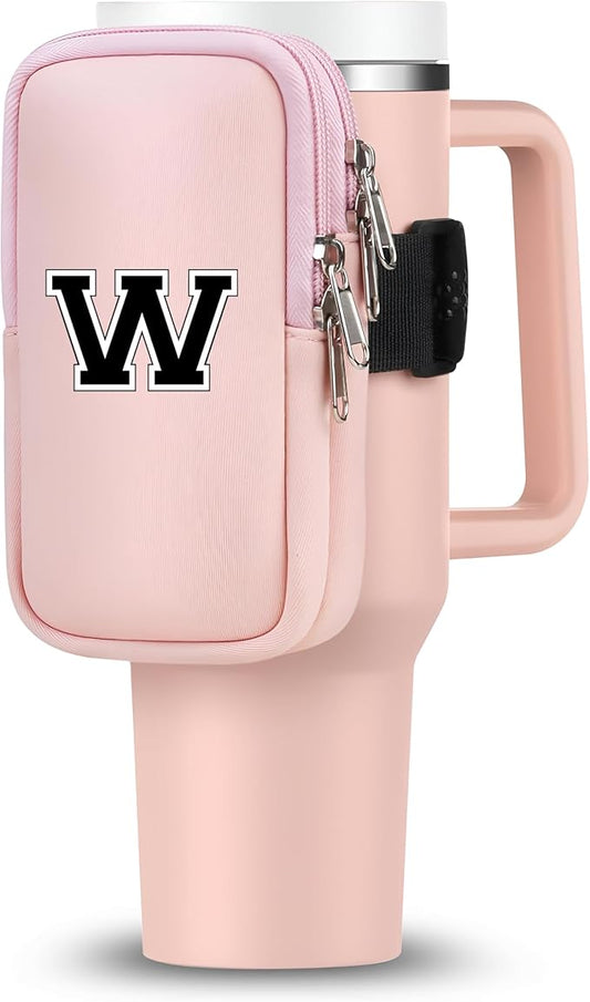 Mini Water Bottle Pouch for Stanley-Tumbler pouch with Zipper Pocket, Stanley pouch, Insulated Mug pouch, Tumbler carry holder pouch, Travel mug pouch | Waterproof