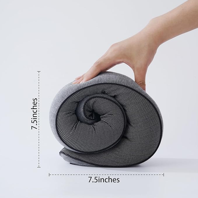 Travel Pillow, Neck Pillow Travel, Memory Foam Neck Pillow Travel Neck Pillow for Traveling, Neck Support Travel Pillows for Long Flights, Neck Travel Pillows for Airplanes, Grey