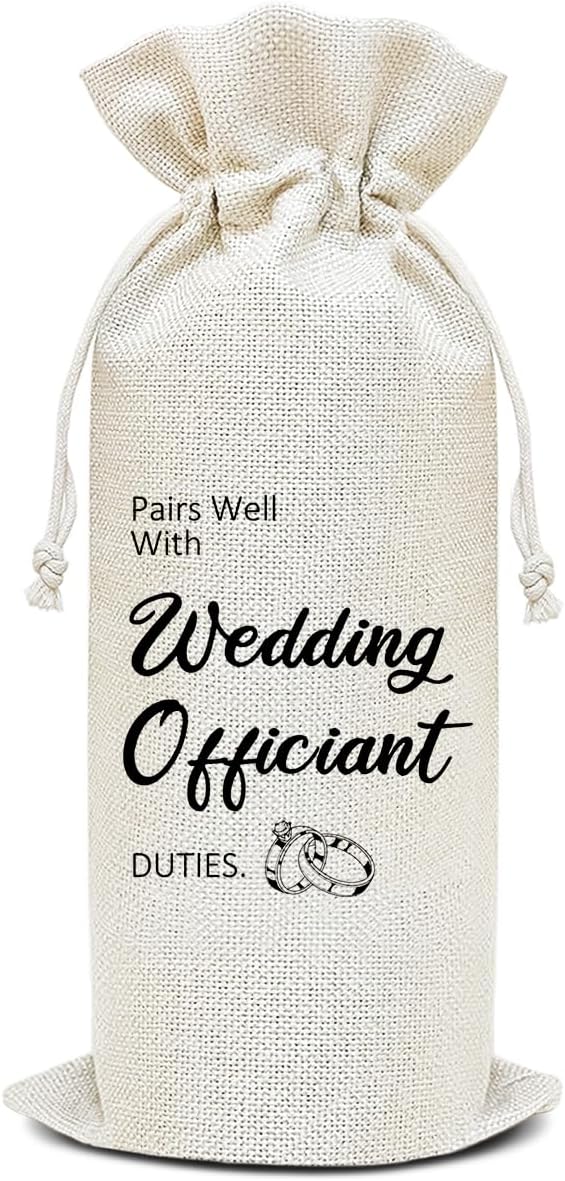 Wine Canvas Bag, Wedding Wine Gift Bag, Wedding Gift for Bride Groom New Couples Gifts Wine Bags for Wine Bottles, Wine Gifts With Drawstring Wedding Engagement Bridal Shower Party Decoration -WB13