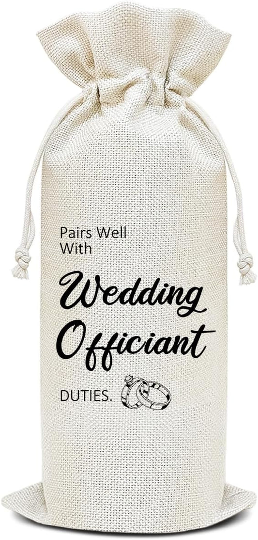 Wine Canvas Bag, Wedding Wine Gift Bag, Wedding Gift for Bride Groom New Couples Gifts Wine Bags for Wine Bottles, Wine Gifts With Drawstring Wedding Engagement Bridal Shower Party Decoration -WB13