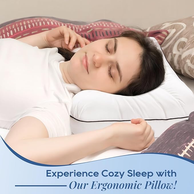 Basic Beyond Cervical Neck Pillow for Neck Pain Relief, 17*25*2.4 Cervical Pillow for Neck Correction, Memory Foam Ergonomic Pillow with Good Neck Support, Orthopedic Pillow for Back and Side Sleepers