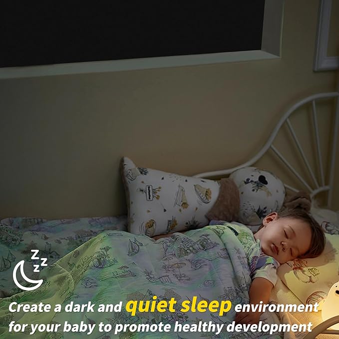 Portable 100% Blackout Shades - Easy Install, No Drill Curtains for Bedroom, Nursery, and Travel (Black, 59" x 118")