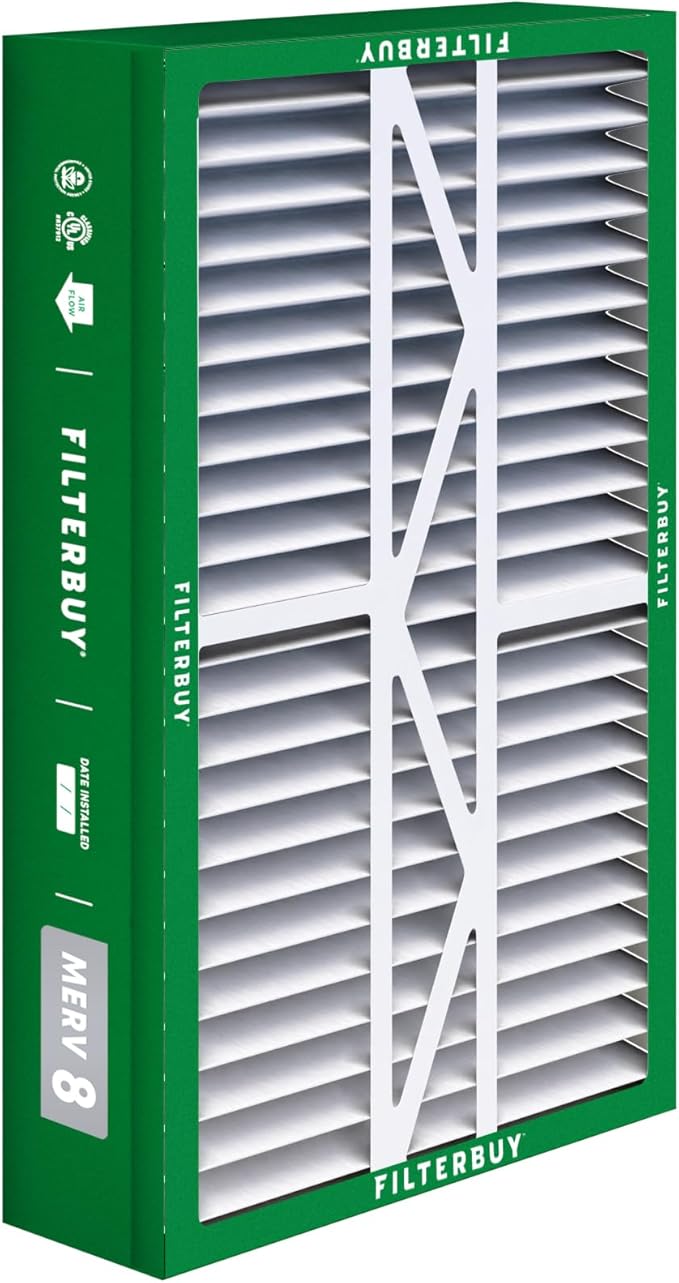 Filterbuy 17.5x27x5 Air Filter MERV 8 Dust Defense (2-Pack), Pleated HVAC AC Furnace Air Filters Replacement for Trane Perfect Fit & American Standard (Actual Size: 17.13 x 26.13 x 4.97 Inches)