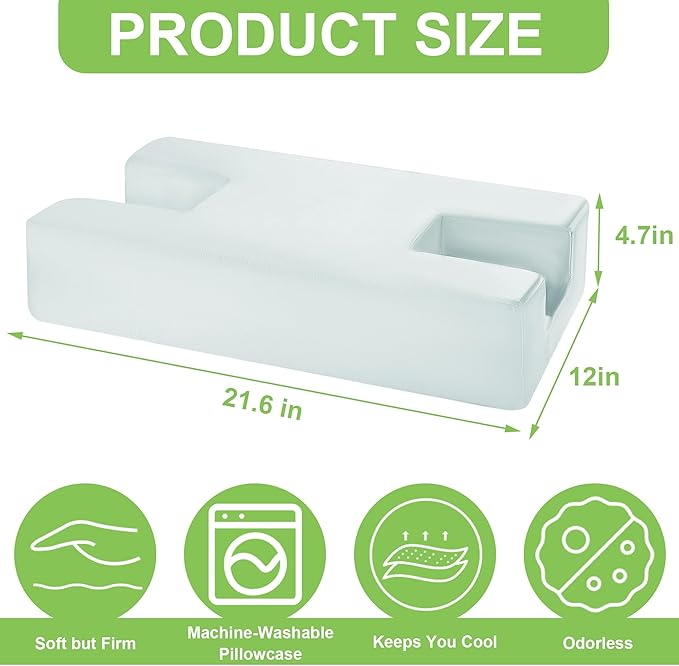 HOMBYS Beauty Pillow for Side Sleepers, Side Sleeper Pillows for Adults,Silky Smooth Satin Bed Pillow,White