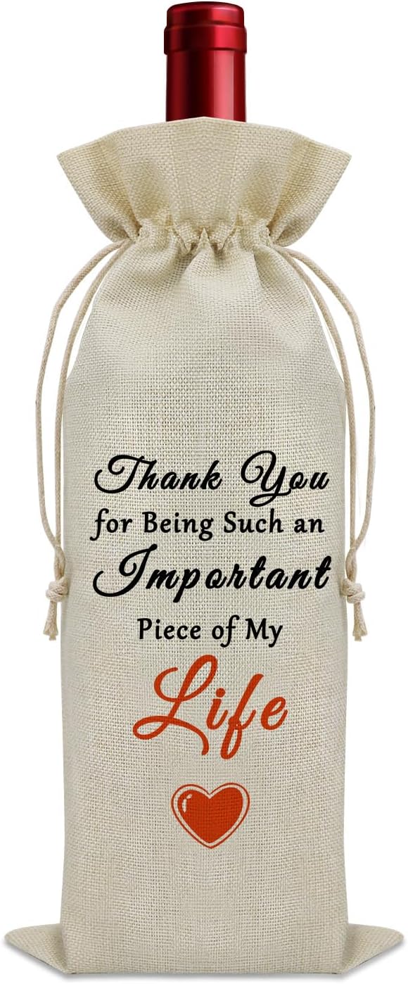 Thank You Gifts for Women Men Wine Bag Friendship Appreciation Gifts Birthday Gifts for Daughter from Mom Wine Bottle Storage Bag Graduation Gifts for Kids Wine Accessories Gifts for Wine Lovers