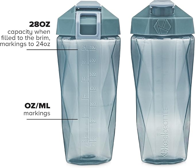 Classic 28oz Blender Shaker Bottle | Protein Shaker Bottle with Diamond Agitator | Shaker Cup with Carrying Handle and Dishwasher Safe | 2 Pack - Navy & Moss