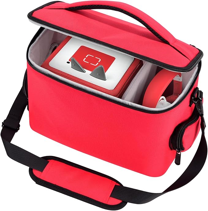 DDgro Toniebox Carrying Case - Convenient and Protective Travel Bag for Tonie box Audio Player Starter Set and Accessories (Red, Large)