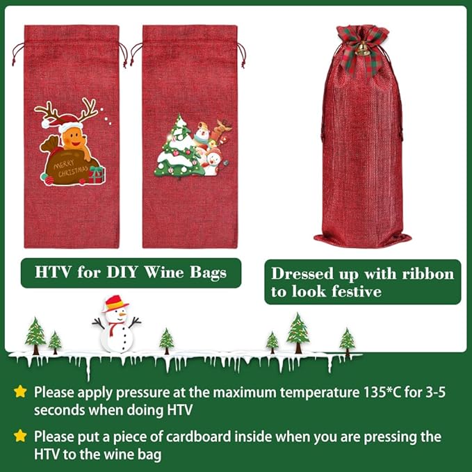 Shintop 10pcs Jute Wine Bags 1.5L, 16 x 6.7 inches Hessian Wine Bottle Gift Bags with Drawstring (Red)