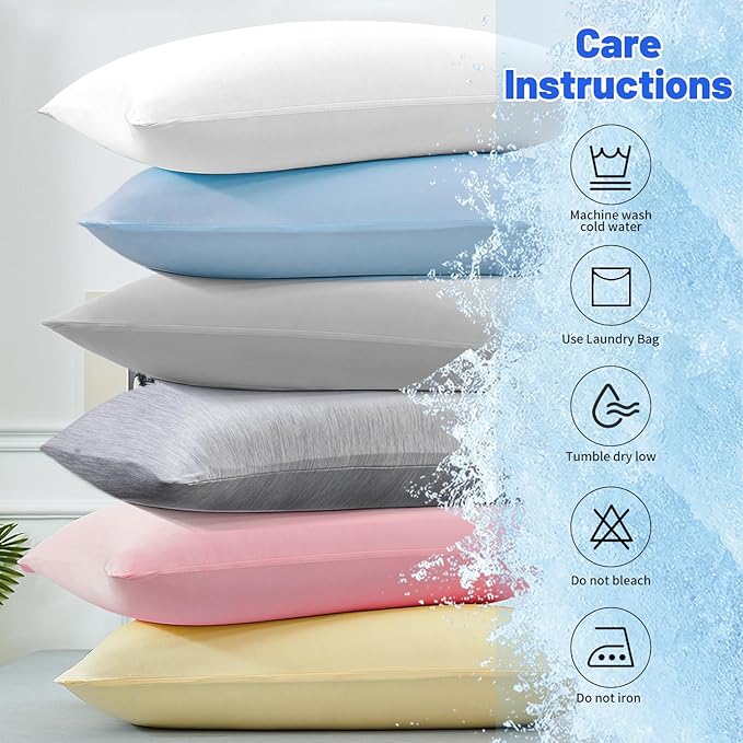 Cooling Body Pillow Case for Hot Sleepers - Body Pillow Cover Cooling Double Side Arc-Chill Q-Max>0.5 Cooling Fiber - Breathable Cooling Body Pillow Cover with Zipper (White, 20" x 54")