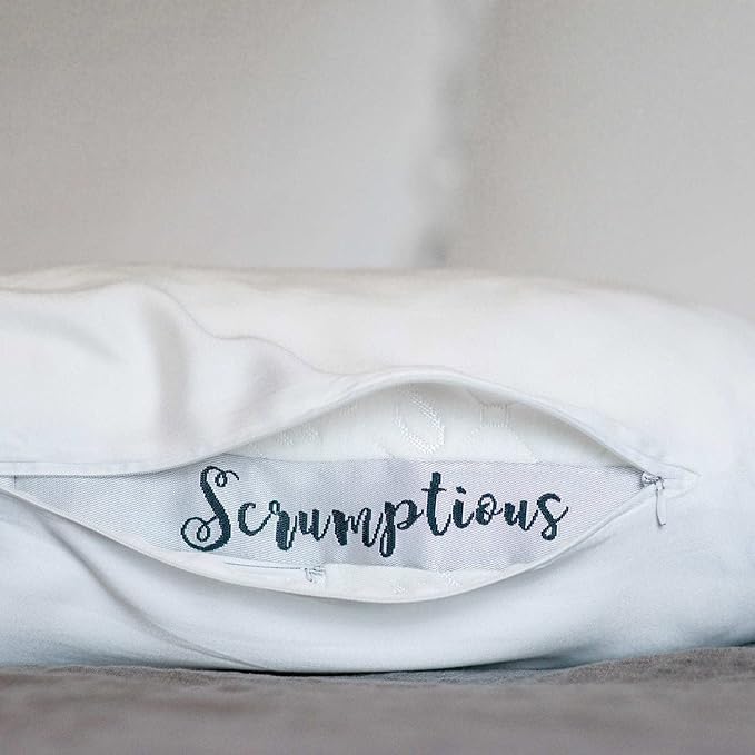 Honeydew Queen Side Pillow Case - Fits The Scrumptious and Essence Curved Pillows for Side Sleeping - Comfortable and Soft Cooling Bamboo Fabric - Queen Size (Silver Lining Grey)