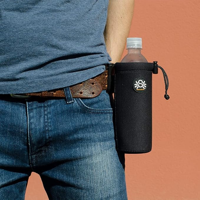 Spider Holster - SpiderMonkey Water Bottle Holder - Self Locking Belt Accessory Clip with Neoprene Drink Holster!
