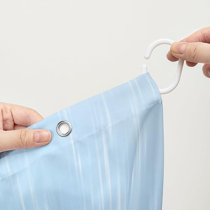 AILONEN Blue Rose Shower Curtain for Girls,Raining Rose Shower Curtain for Bathroom Decor,Women Kids Polyester Waterproof 3D Printed Bath Curtain with 12 Hooks,72" W*72" H