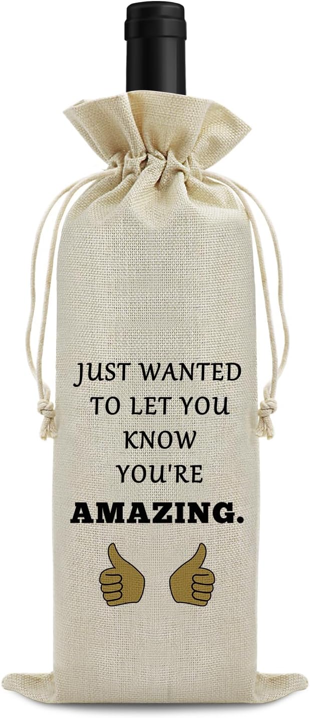 Encouragement Gifts for Women Wine Bag Inspirational Gifts for Friend Family Colleagues Superiors and Neighbors Wine Bottle Bag Thank You Gift for Men Birthday Christmas Best Wine Gift Bag