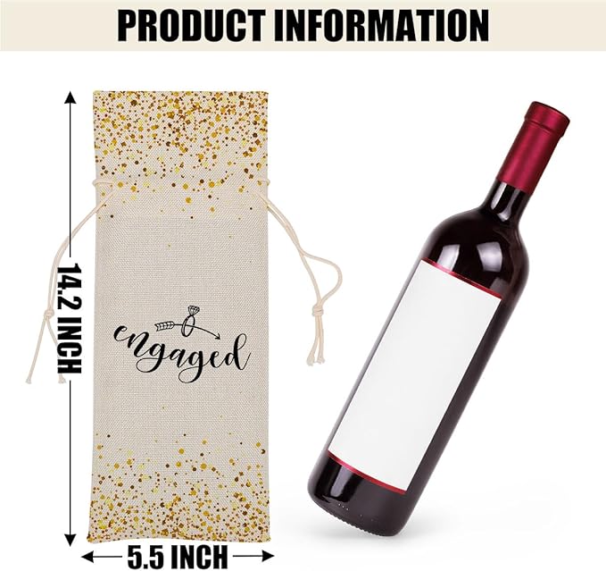 Engagement Gifts for Couples Bridal Shower Gifts Wine Bag Bachelorette Gifts for Bride Fiance Gifts for Women Men Sister Bachelorette Party Mrs Gifts Wine Bags