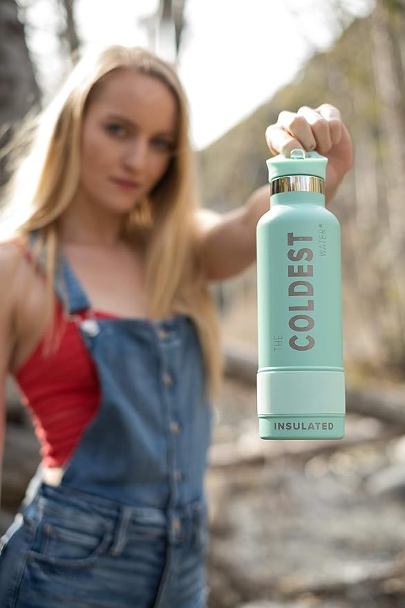 Coldest Water Bottle with Standard Mouth Straw Lid Metal Thermos Vacuum Insulated Stainless Steel l Reusable Leak Proof Cupholder Flask (21 oz, Cosmic Ice)