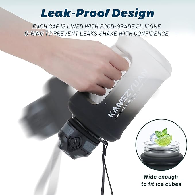 Mini Gallon Kids Water Bottle - 23oz, Small Durable for School, BPA-Free, Tritan, Leak-Proof, Wide-Mouth, Sports, & Outdoors - Designs for Boys & Girls (Black)