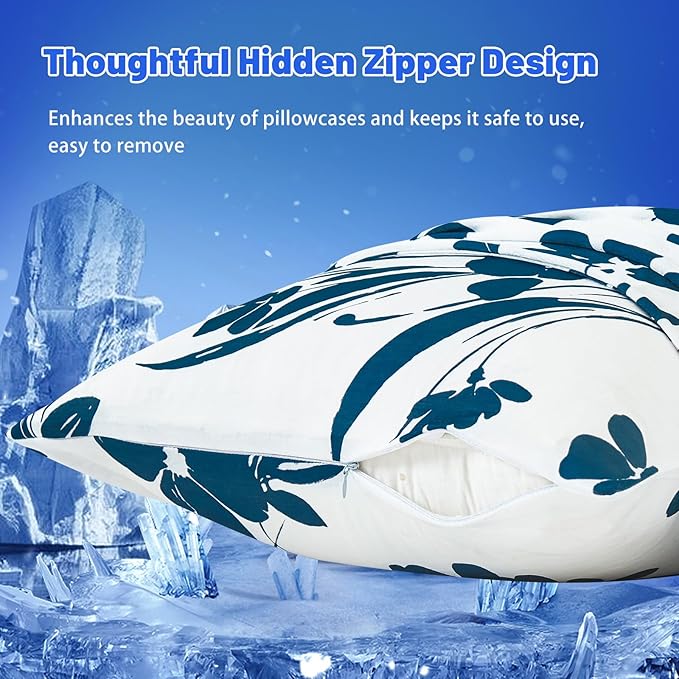 Cooling Pillow Cases for Hot Sleepers - Double Side Arc-Chill Q-Max>0.5 Cooling Fiber Cool Pillow Cases 2 Pack - Breathable Soft Cold Pillow Cases with Hidden Zipper (20" x 30")