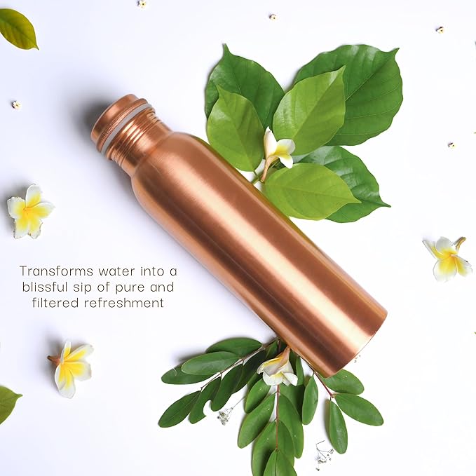 RAJRANG Copper Water Bottle 34 oz Leak Proof Design Vessel Ayurveda Health Pitcher for Sport Fitness Yoga 1000 ml