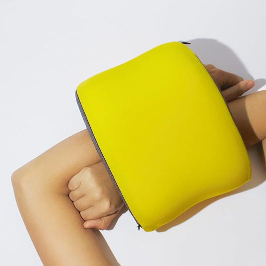 Side Sleeper Pillow for Adults with Additional Gray Pillow Cover - 100% Memory Foam Cuddle Pillow - Thick to Support Shoulder & Arm Pain - Compact for Office, Travel, Reading, iPad/Cellphone Use