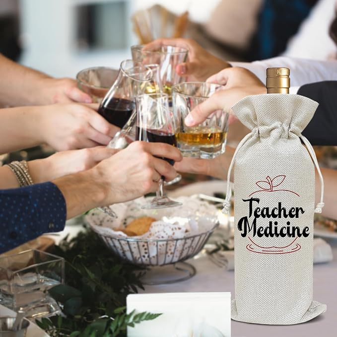 Teacher Appreciation Gifts, Thank You Gifts for Teacher Counselor Graduation Retirement Gifts for Coworker Colleague Thanksgiving Christmas Party Favor Wine Bag Decoration Supplies /47