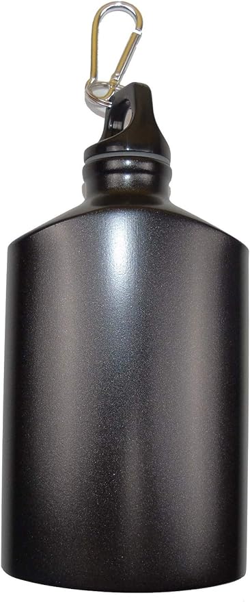 Military Canteen Water Bottle Aluminum - for Travel Camping Hiking Outdoor Recreation, with Hook Portable BPA Free, 18oz Black
