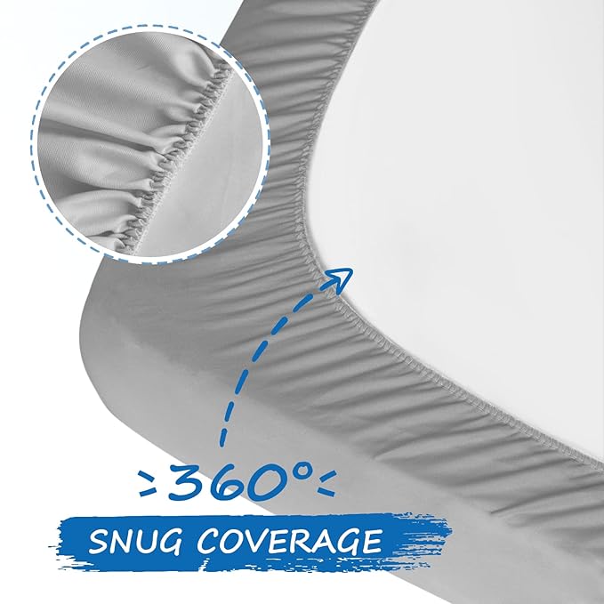 Crib Sheets for Boys 2 Pack Baby Crib Sheets for Standard Crib Mattress Snug Fit Microfiber Fitted Crib Sheet, White & Grey